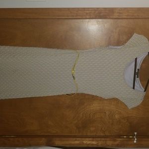 Grey and yellow belt dress